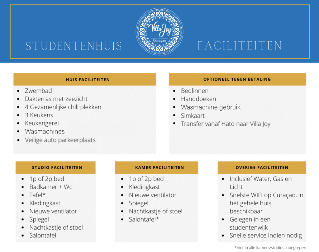 Villa joy Faciliteiten